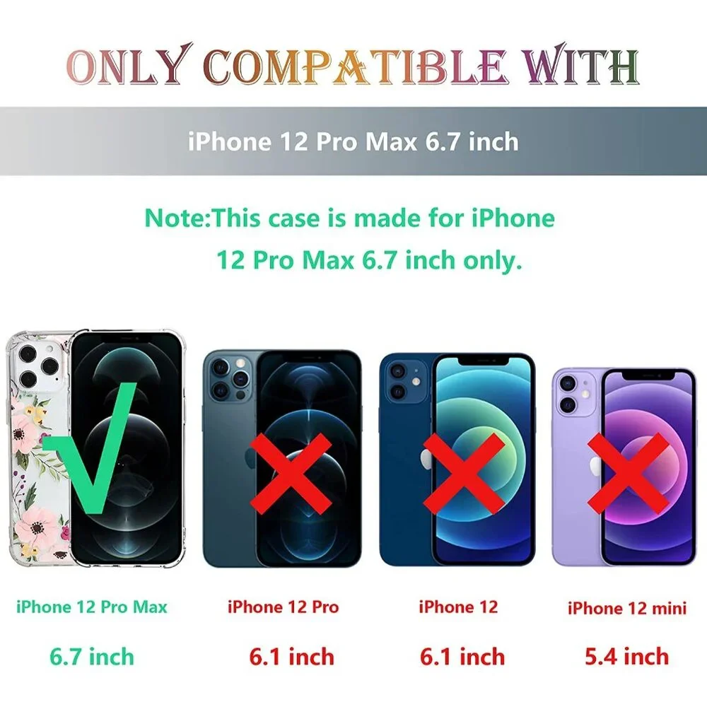 Floral iPhone 12 Pro Max Case - Shockproof Protective Cover - Slim & Stylish